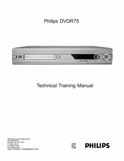 Philips DVDR75 training manual, 79 pages